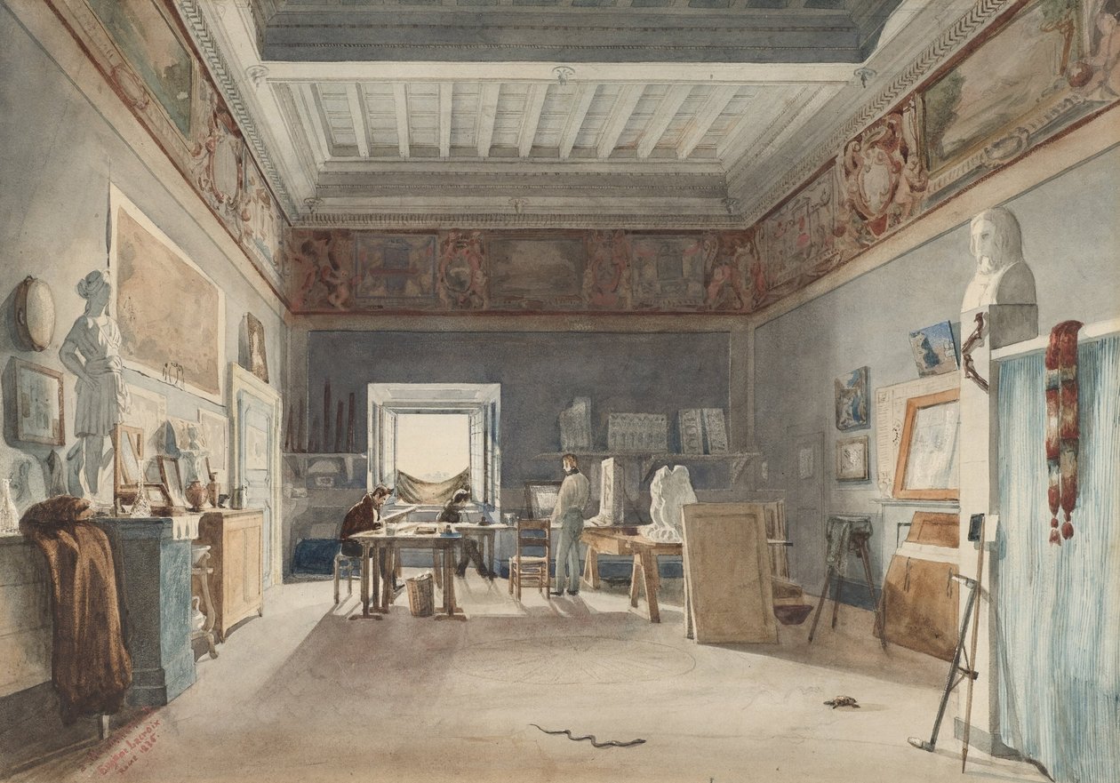 Un studio dans la Villa Médicis, Rome - Joseph Eugène Lacroix