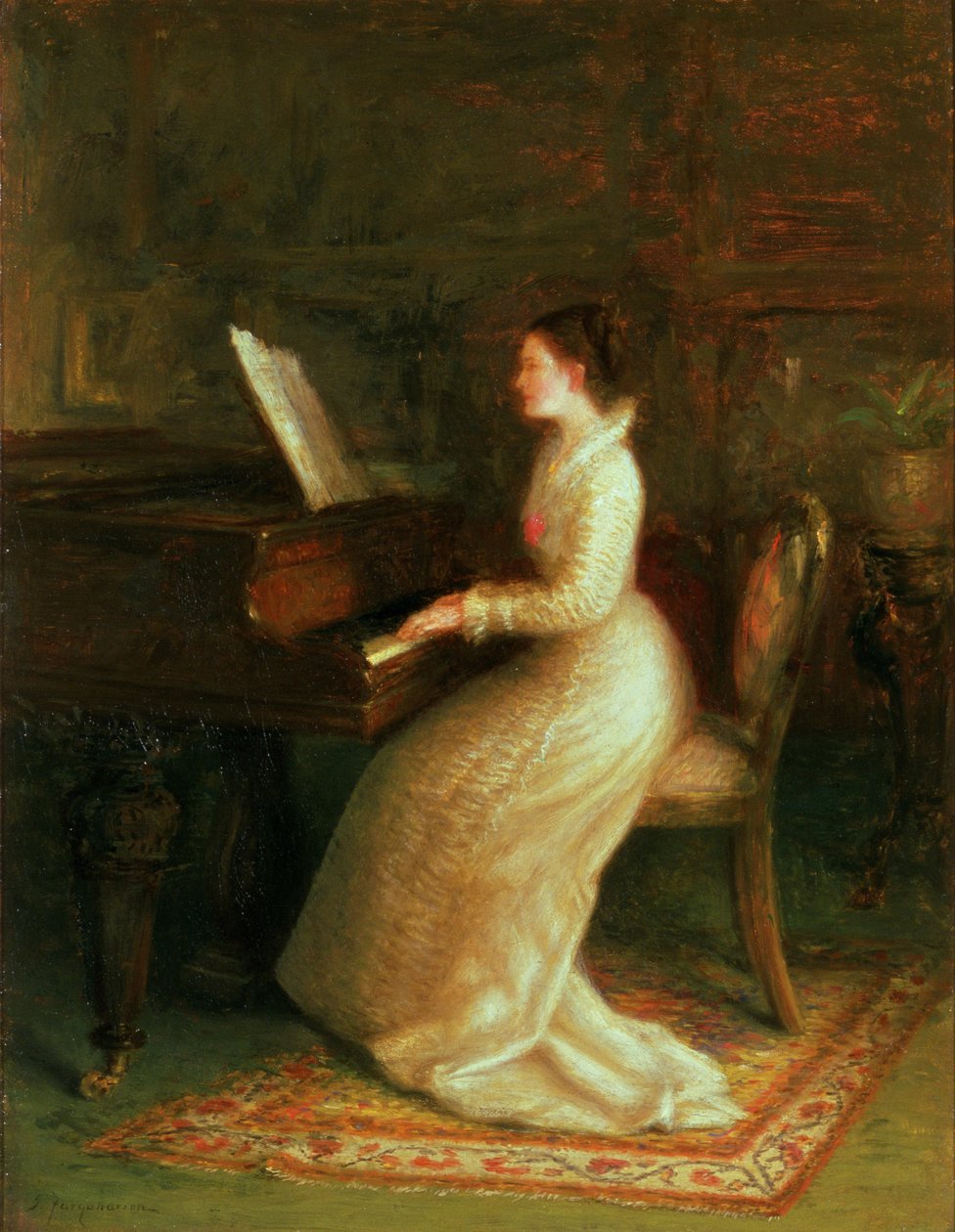 Dame au Piano - Joseph Farquharson