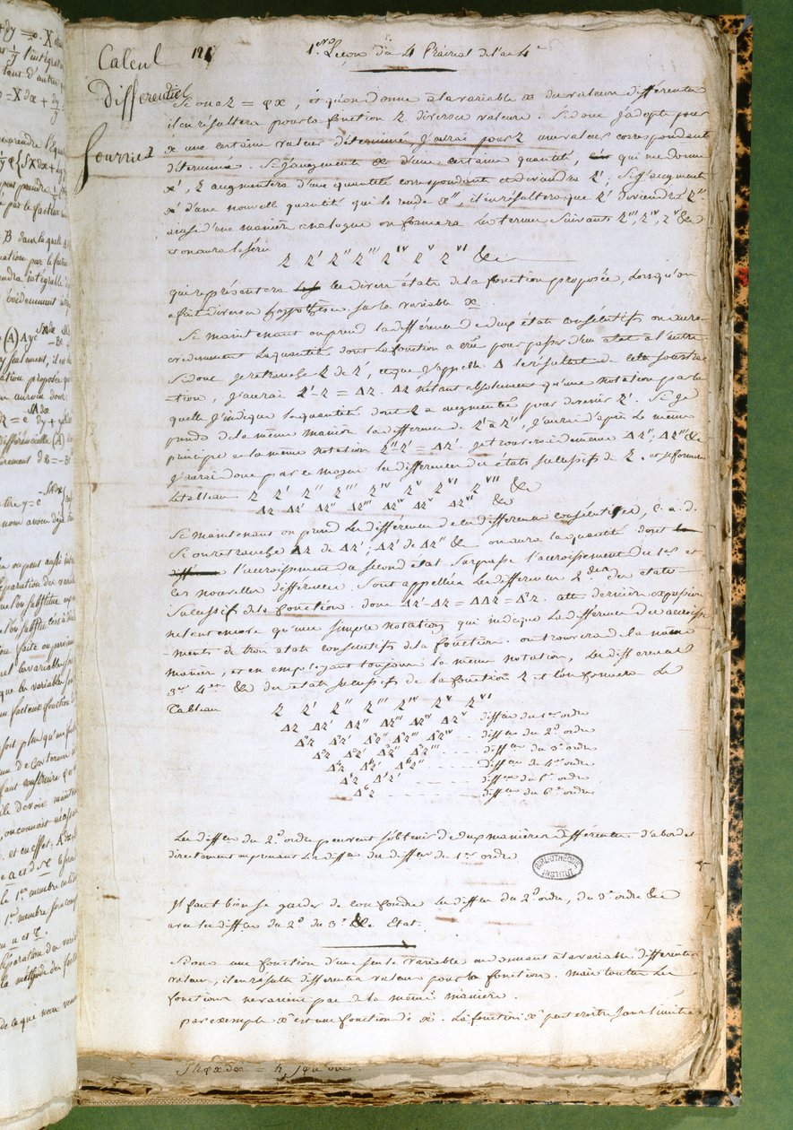 Ms 2044 Page de Calcul Différentiel et Intégral - Joseph Fourier