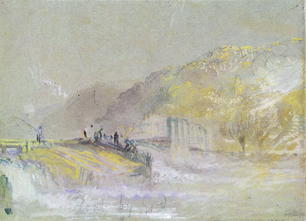Paysage fluvial avec pêcheurs, c.1830 - Joseph Mallord William Turner