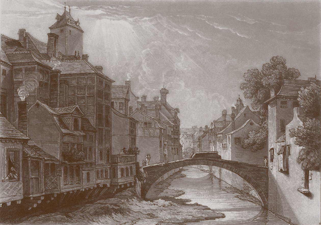 Gravure du pont du torrent à Liège - Joseph Mallord William Turner