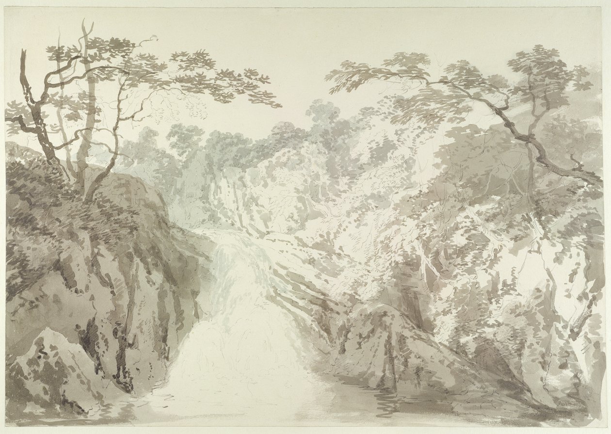 Paysage avec cascade, c.1796 - Joseph Mallord William Turner