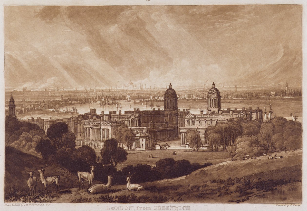 Londres depuis Greenwich, gravé par Charles Turner (1773-1857) 1811 - Joseph Mallord William Turner