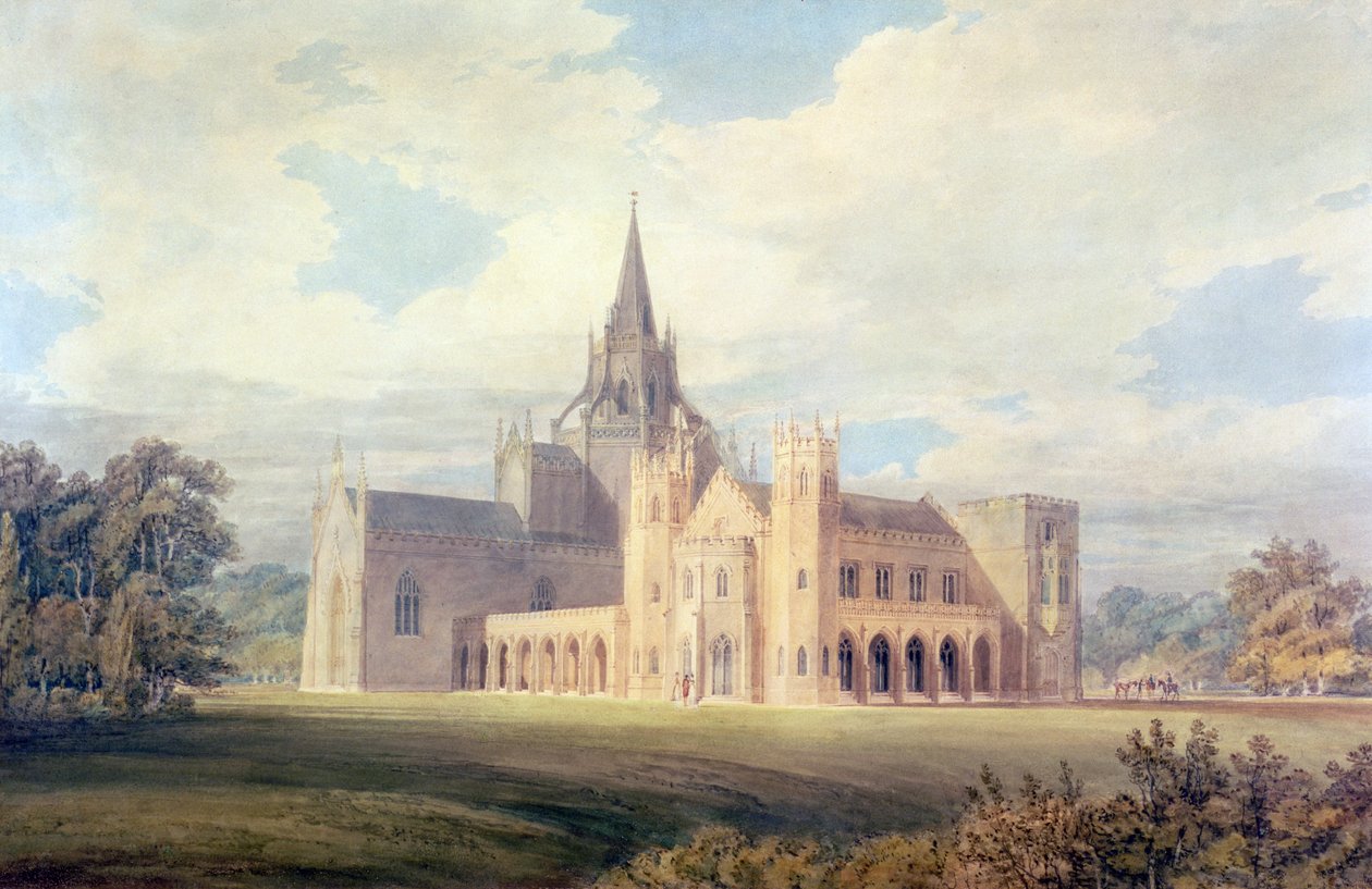 Vue en perspective de Fonthill Abbey depuis le sud-ouest, c.1799 - Joseph Mallord William Turner