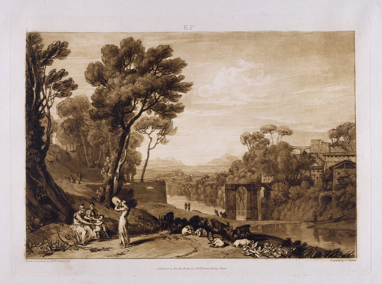 La Femme et le Tambourin, gravé par Charles Turner (1773-1857) - Joseph Mallord William Turner