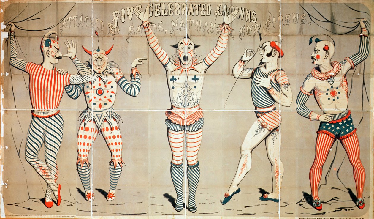 Cinq clowns célèbres attachés au cirque Sands, Nathan et Co., 1856 - Joseph Morse