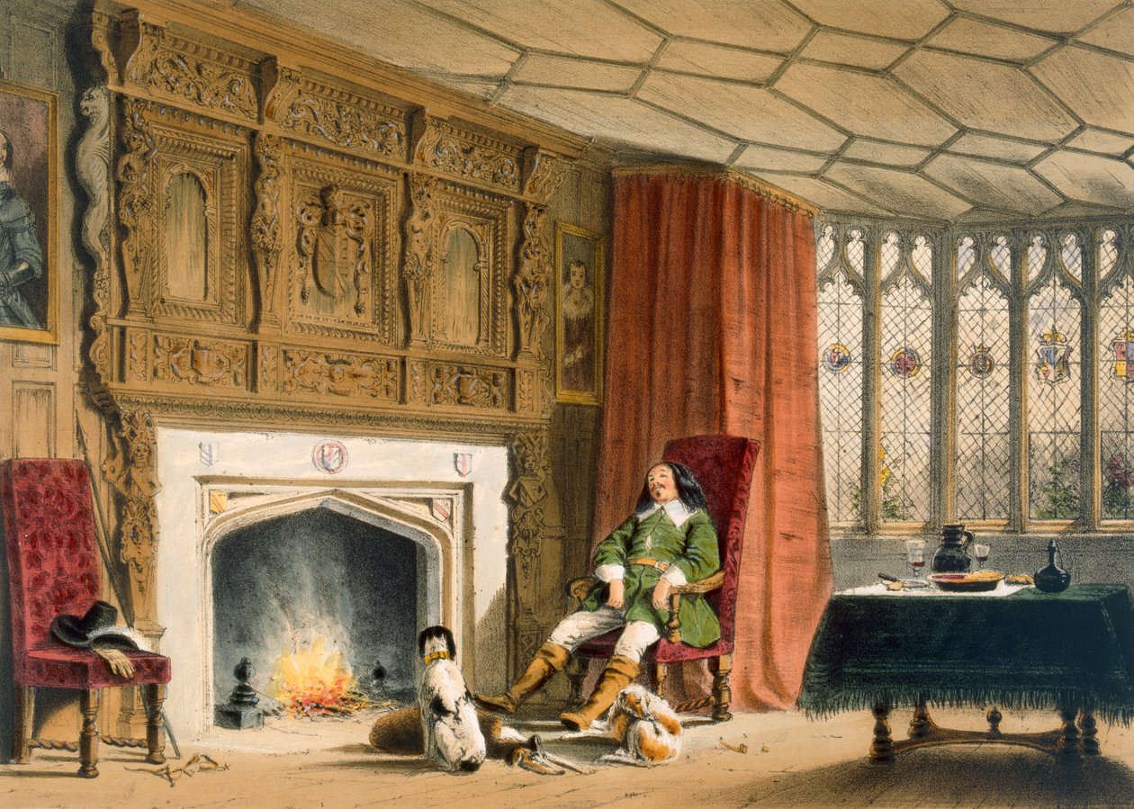 Écuyer avec ses Chiens près du Foyer, Southam Delabere, Gloucestershire, de 