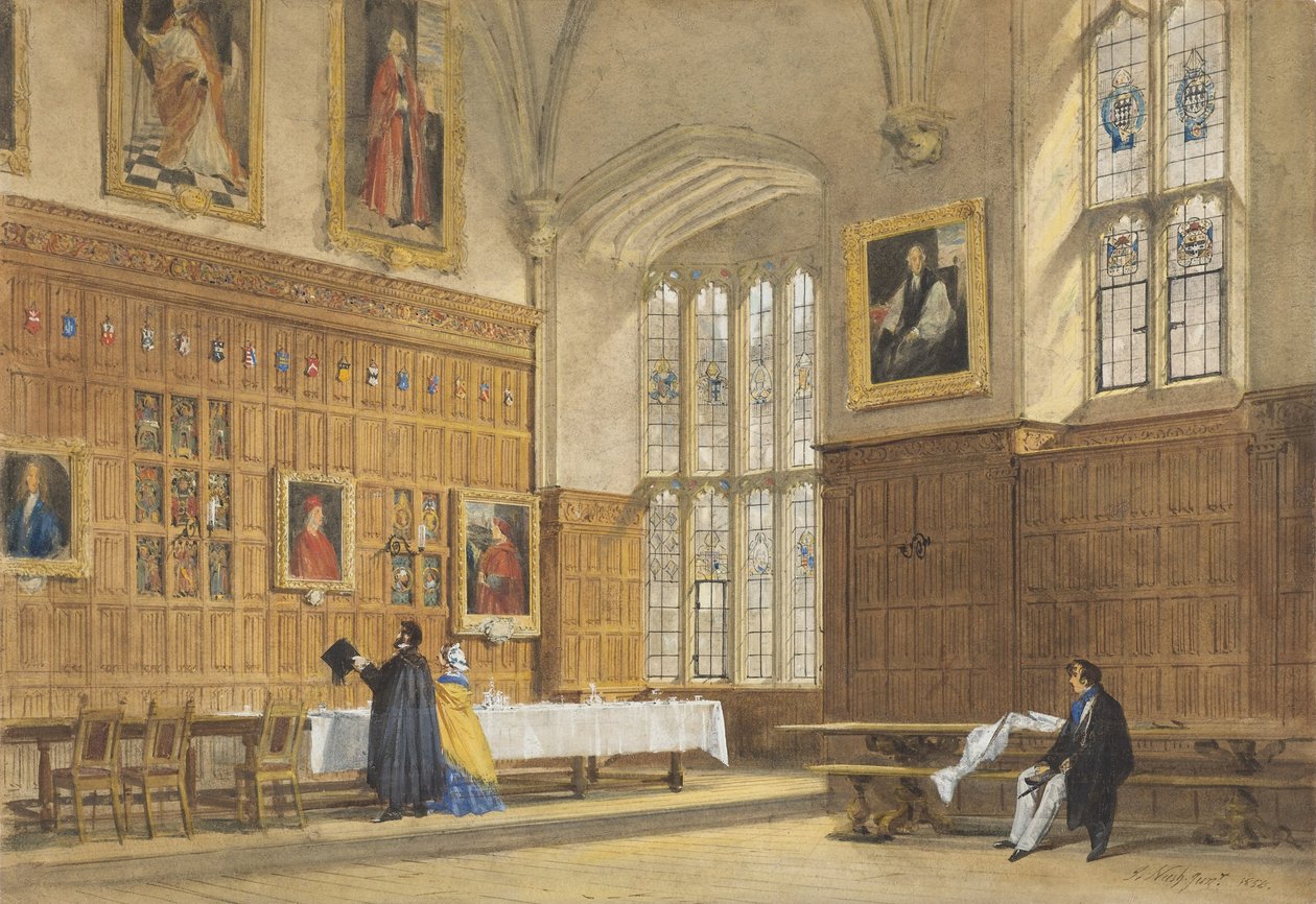 Vue de la salle à manger du Magdalen College, Oxford - Joseph Nash