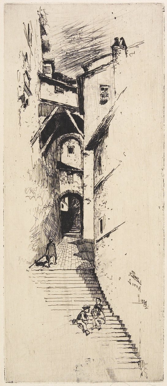 Rue des escaliers, Sienne, 1883 - Joseph Pennell