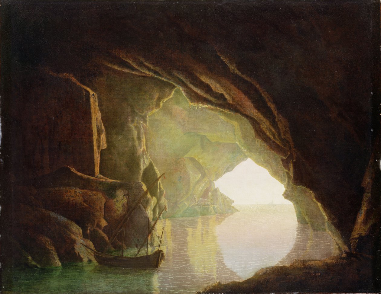 Une grotte dans le golfe de Salerne, coucher de soleil, c.1780-1 - Joseph Wright of Derby