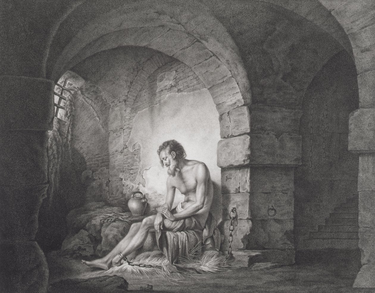 Le Captif, gravé par Thomas Ryder (1746-1810) 1786 - Joseph Wright of Derby