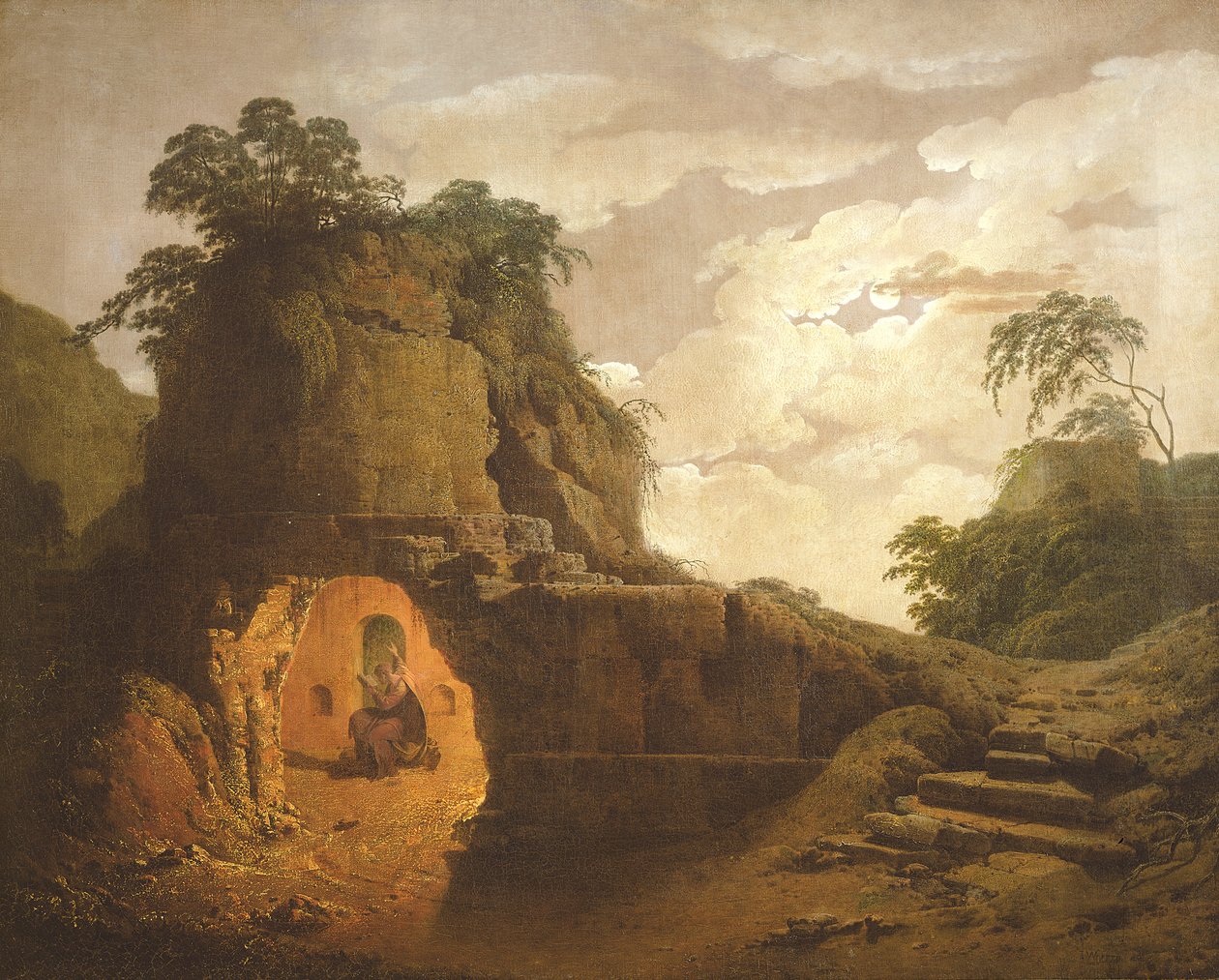 Tombeau de Virgile, avec la figure de Silius Italicus, 1779 - Joseph Wright of Derby
