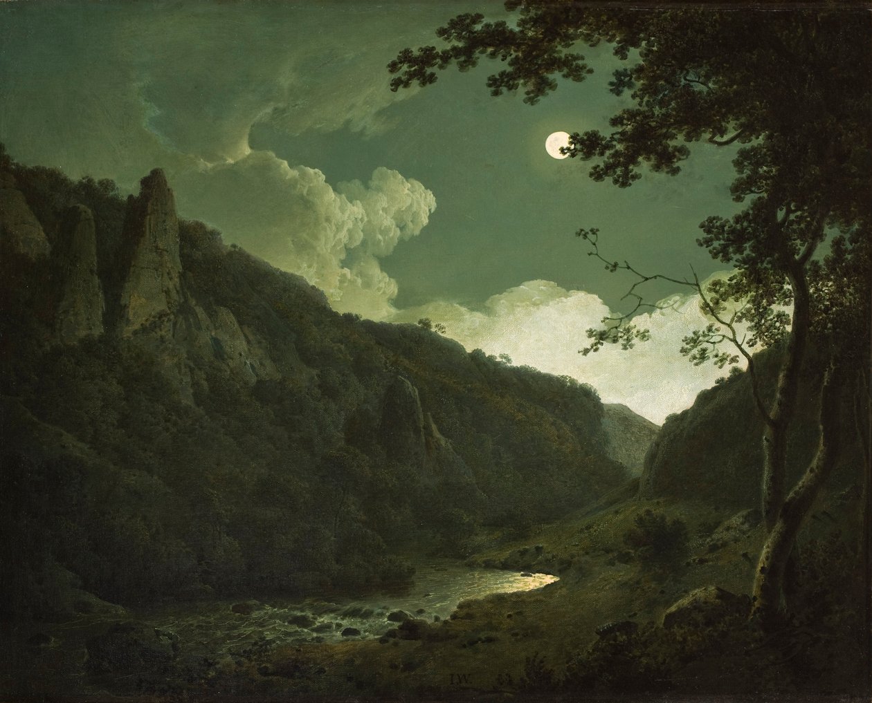 Dovedale au clair de lune, vers 1784-85 - Joseph Wright of Derby