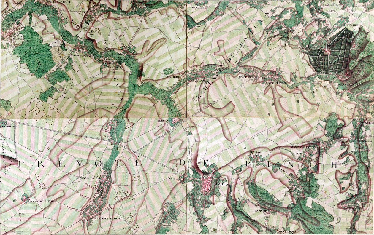 Carte de Binch - Binche, Belgique - Joseph de Ferraris