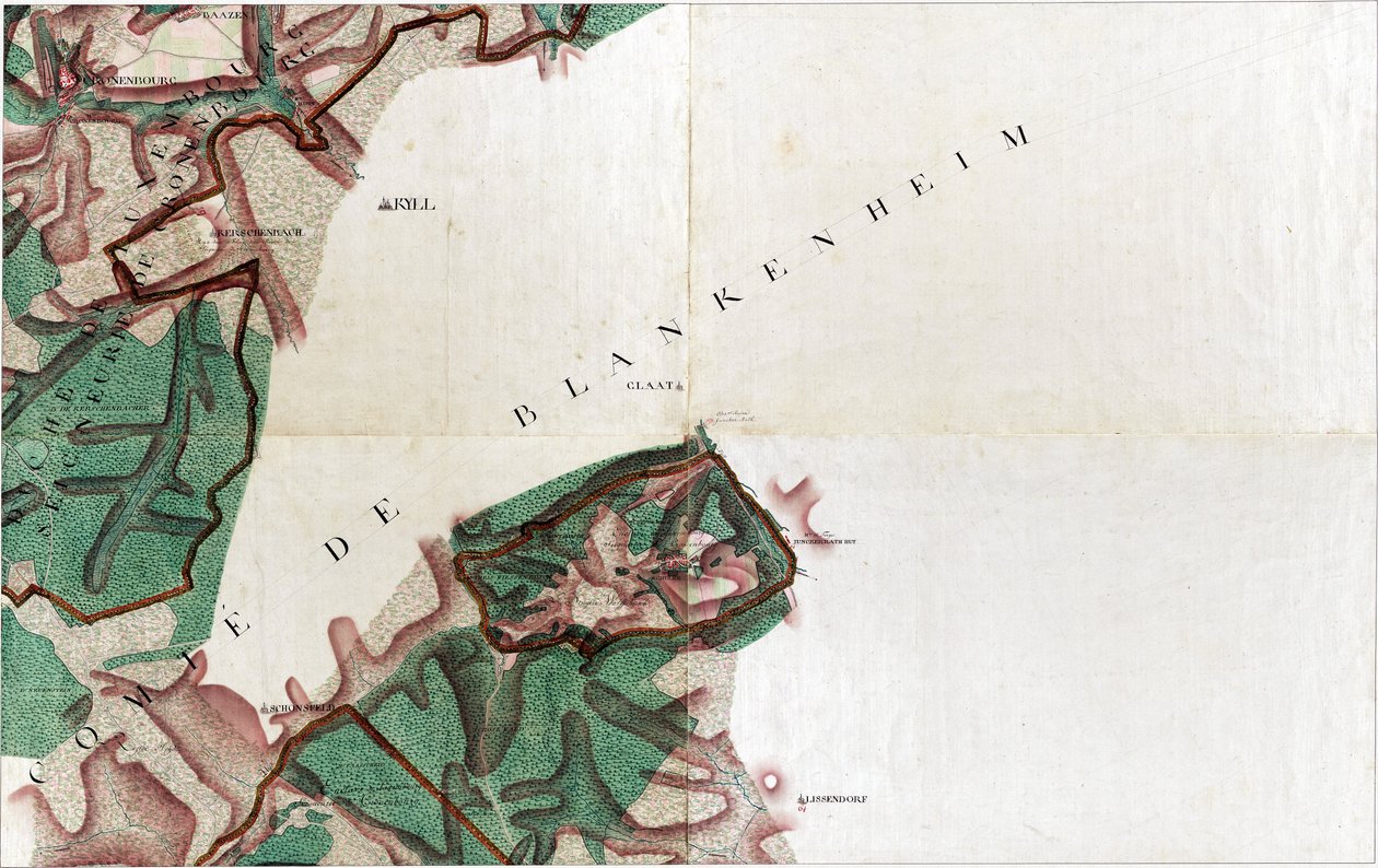 Carte de Cronenbourg - Kronenburg Dahlem - Joseph de Ferraris