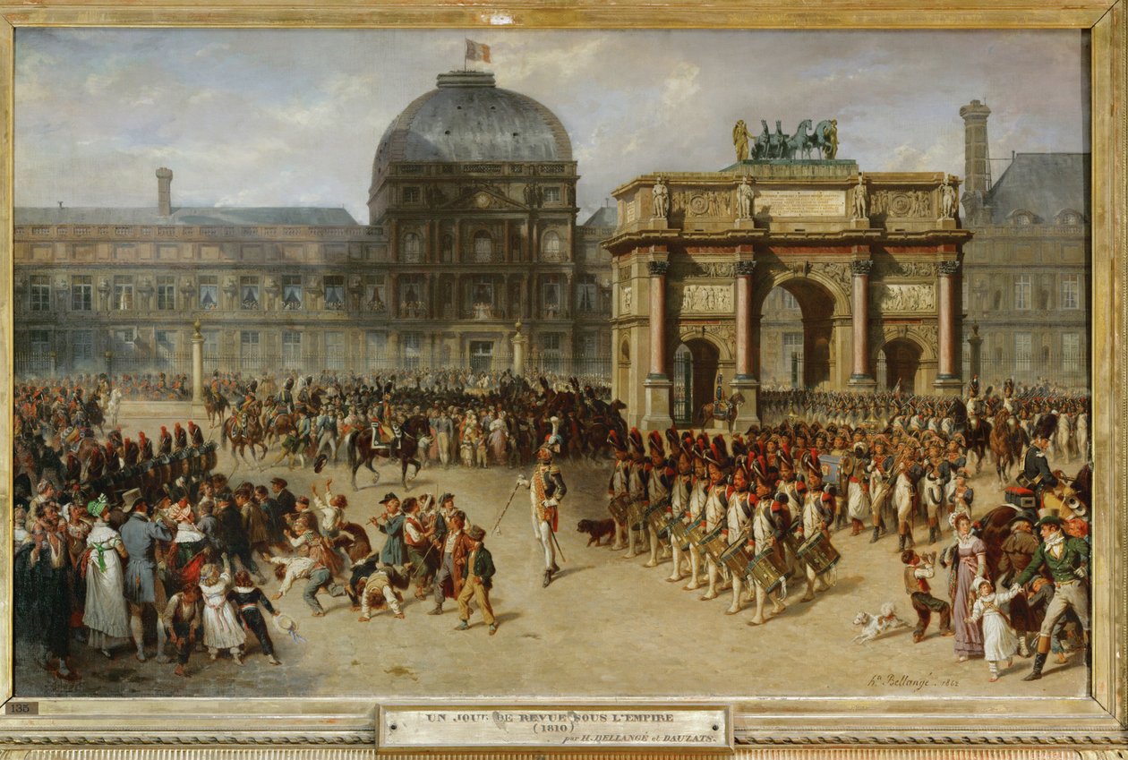 Revue militaire devant le palais des Tuileries, à Paris, en 1810 ... - Joseph-Louis-Hippolyte Bellange