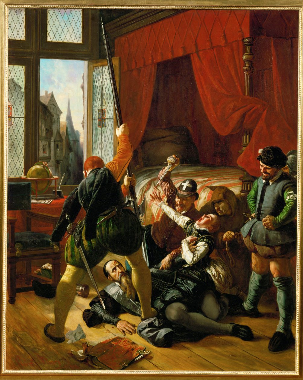 Scène de la nuit de la Saint-Barthélemy (peinture sur toile) - Joseph Nicolas Robert Fleury