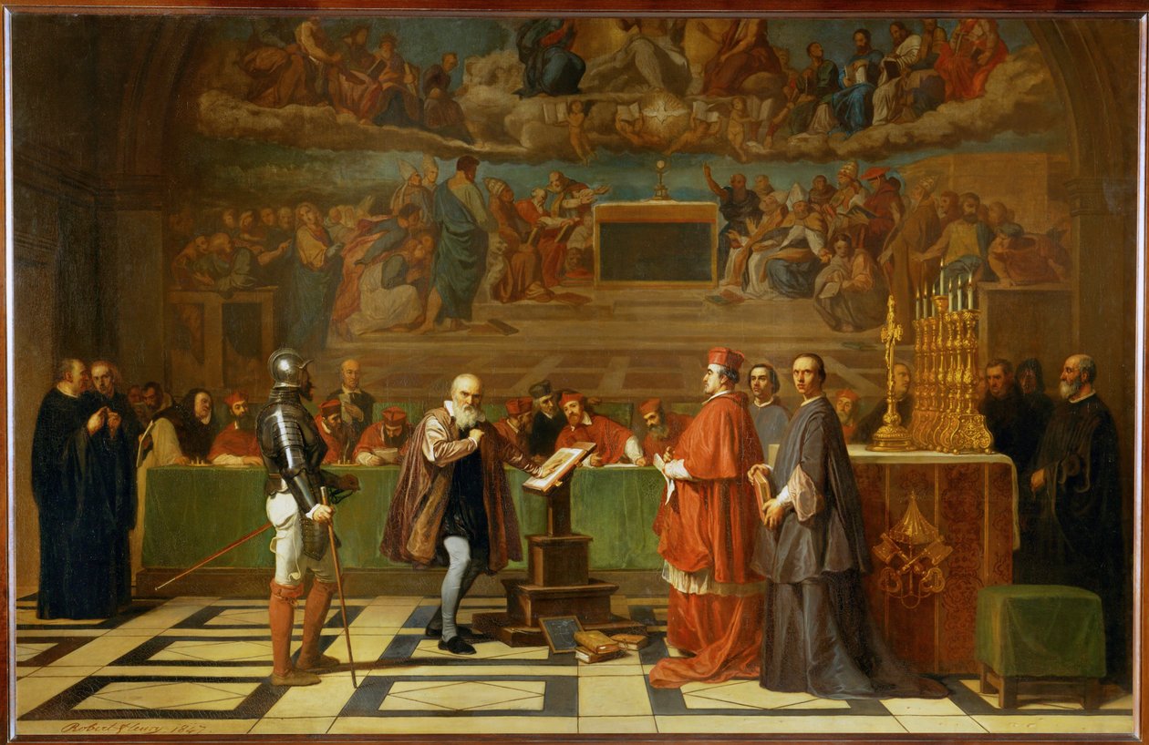 Galileo Galilei devant le Saint-Office au Vatican ... - Joseph-Nicolas Robert-Fleury