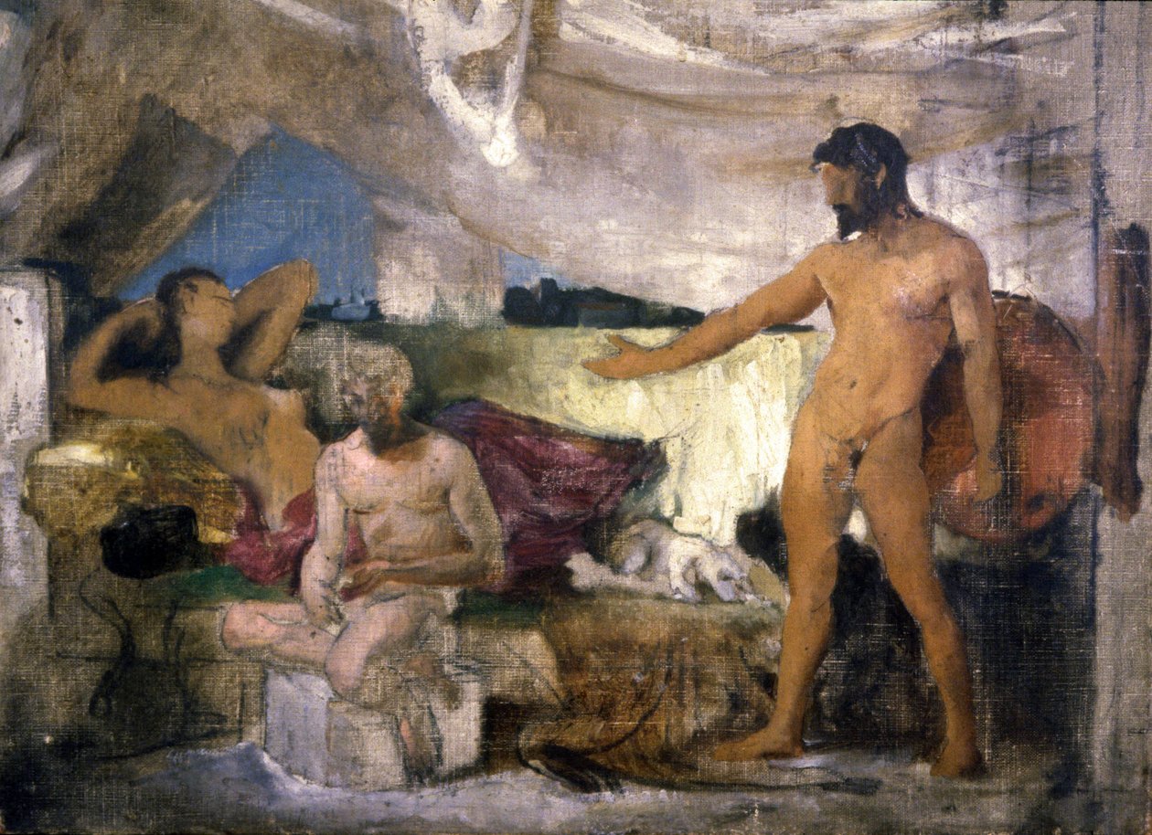 Guerre de Troie : Achille et Priam, roi de Troie, vers 1850 - Joseph-Noel Sylvestre
