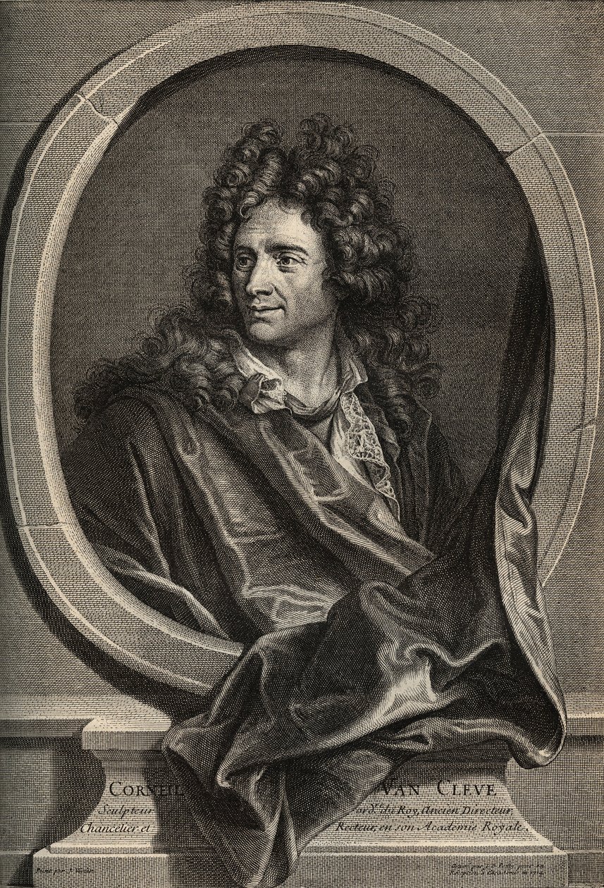 Portrait de Corneille Van Cleve sculpteur français (1645-1732) - gravure par Poilly d