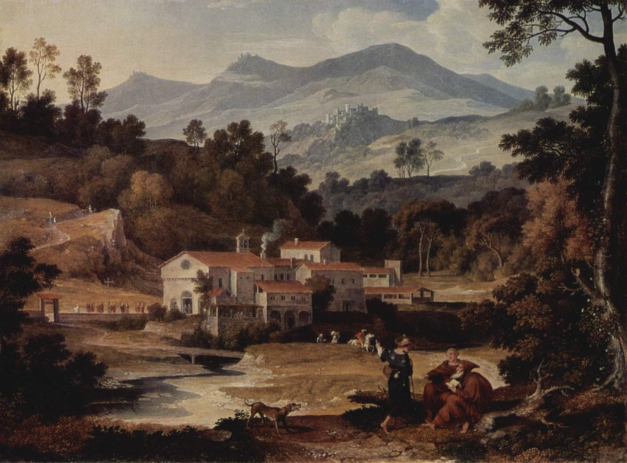 Allemand : Das Kloster San Francesco im Sabinergebirge bei Rom Monastère de San Francesco di Civitella dans les Monts Sabins - Joseph Anton Koch