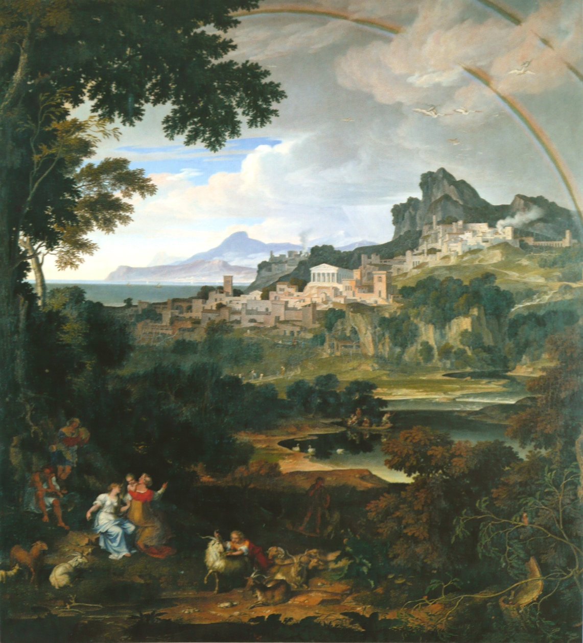 French : Paysage héroïque avec arc-en-ciel Heroic landcape with Rainbow - Joseph Anton Koch