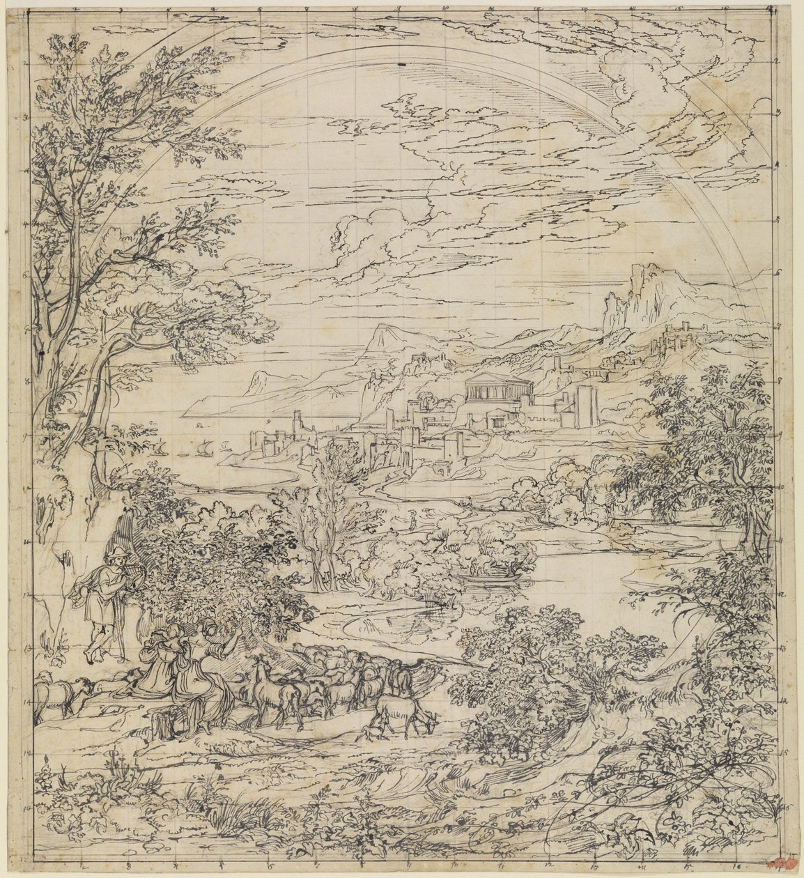 Paysage héroïque avec un arc-en-ciel - Joseph Anton Koch