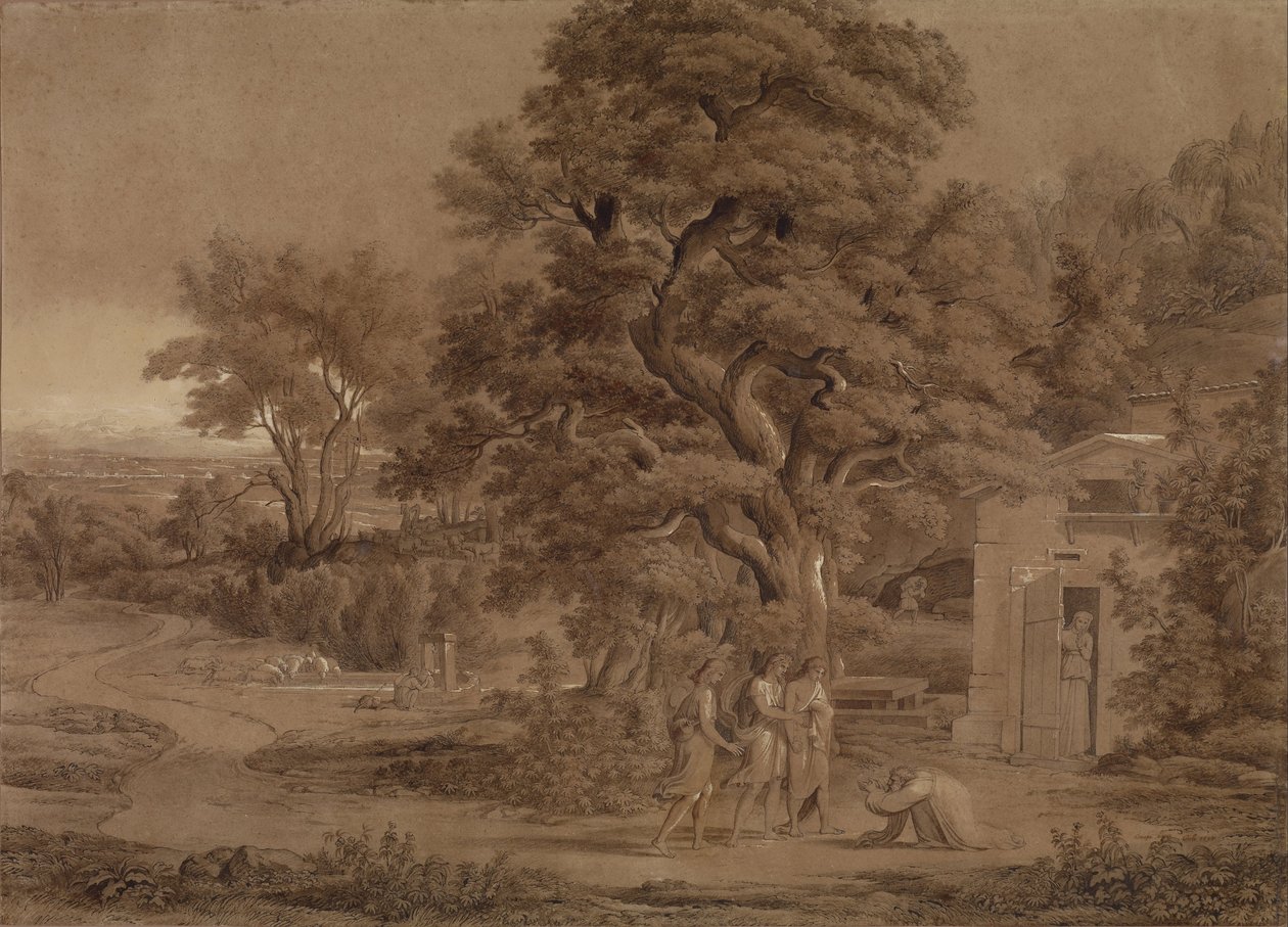 Paysage avec Abraham et les trois anges dans la vallée de Mambré - Joseph Anton Koch
