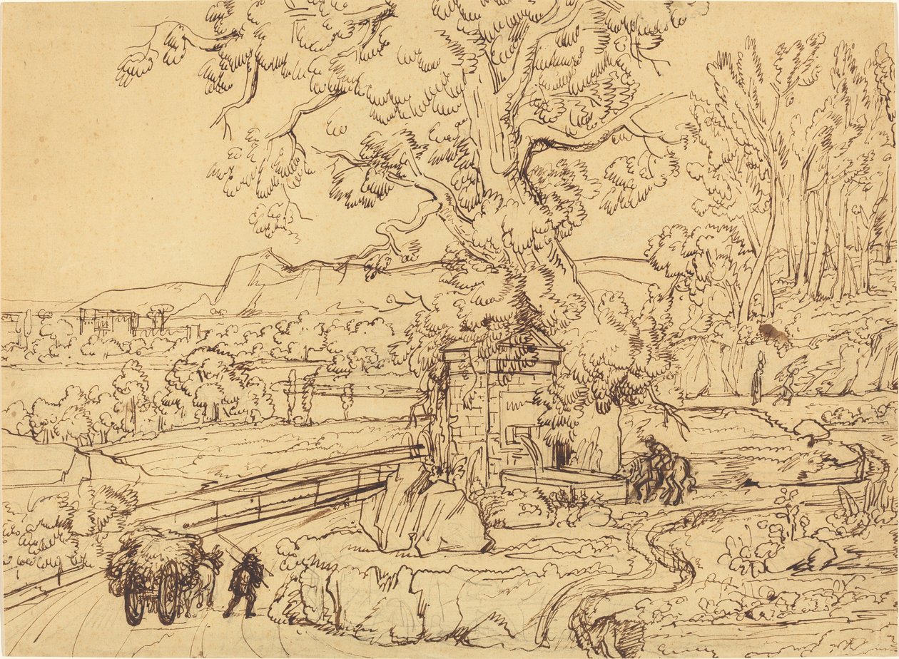 La Campagne Romaine avec une Fontaine Ancienne - Joseph Anton Koch