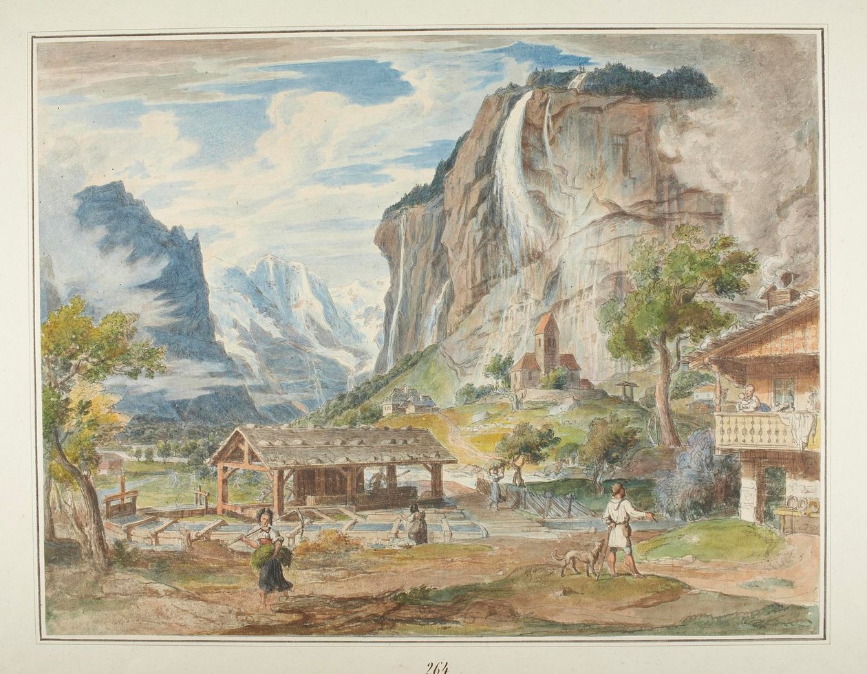 Les chutes de Staubbach et le mont Jungfrau dans la vallée de Lauterbrunnen en Suisse - Joseph Anton Koch