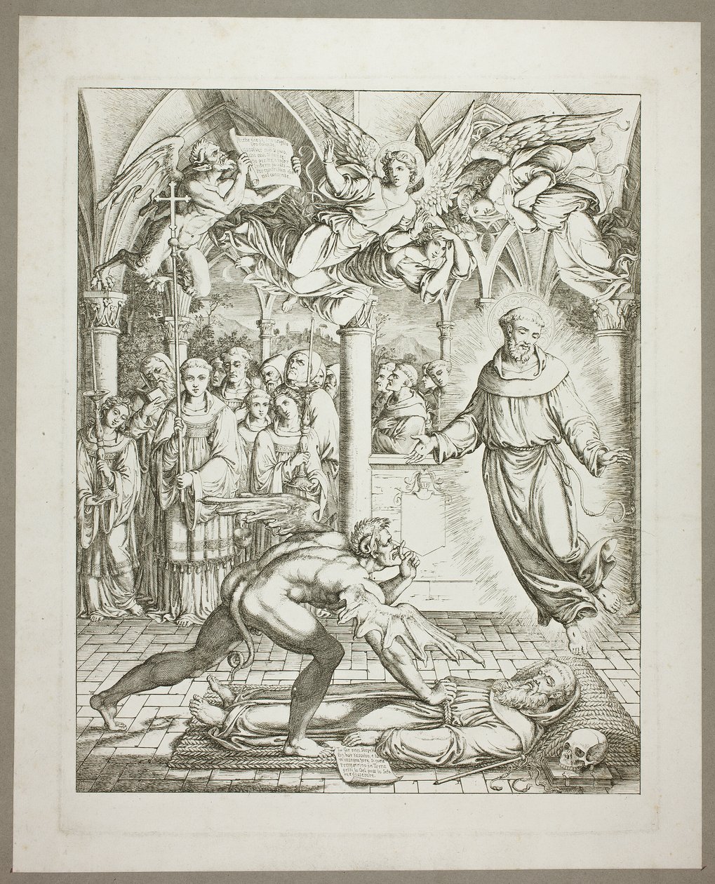 La lutte entre le diable et saint François d
