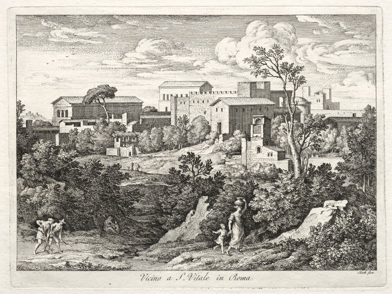 Vue de San Vitale, Rome, vers 1810 - Joseph Anton Koch
