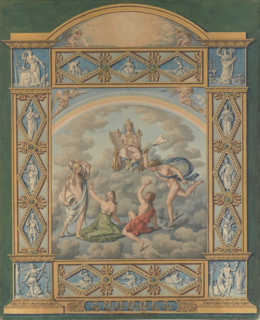 Calendrier hebdomadaire, 1822 - Joseph Anton Koch