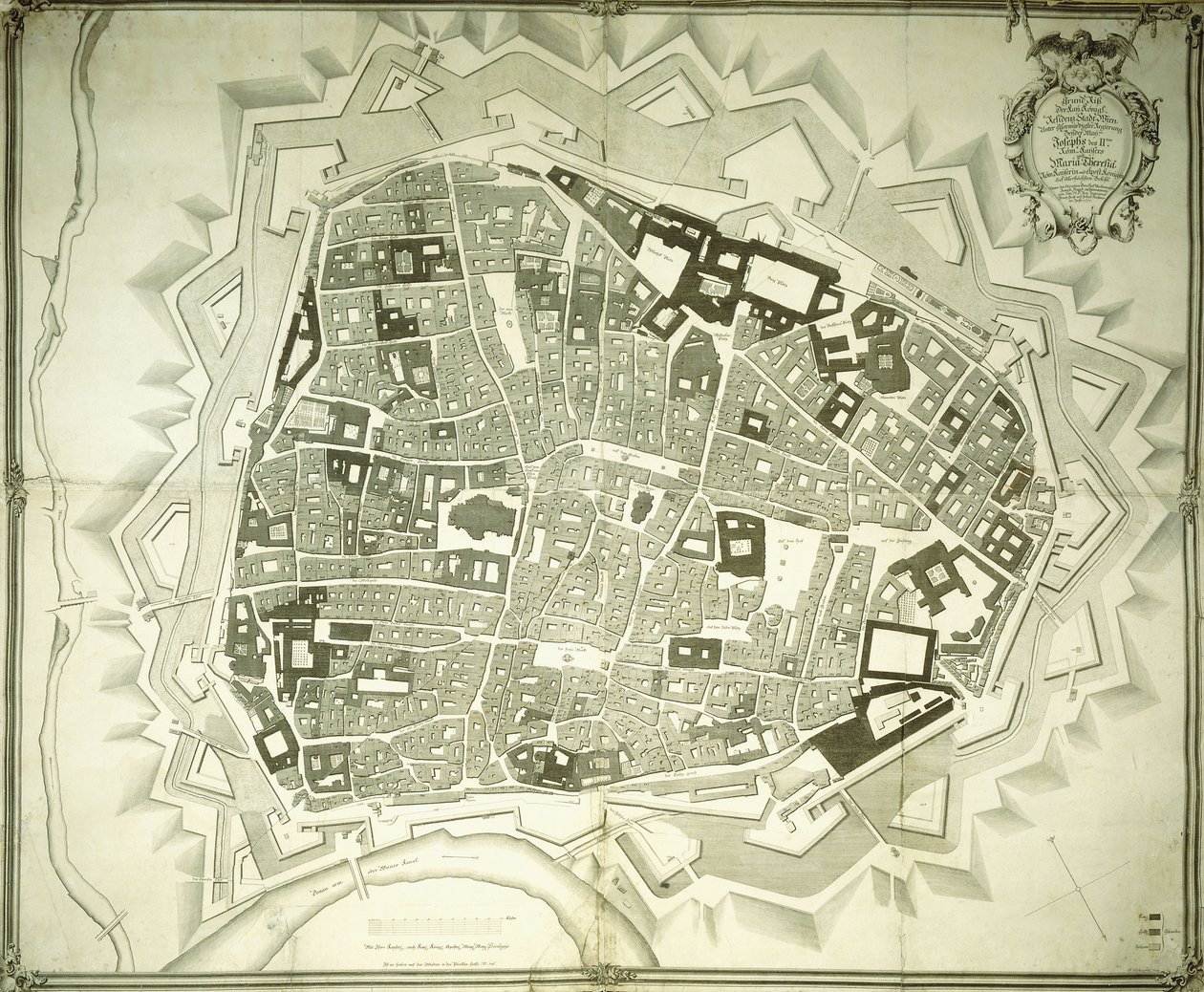 Plan gravé de Vienne, 1770 - Joseph Anton Nagel