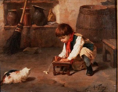 Jouer avec le chaton - Joseph-Athanase Aufray
