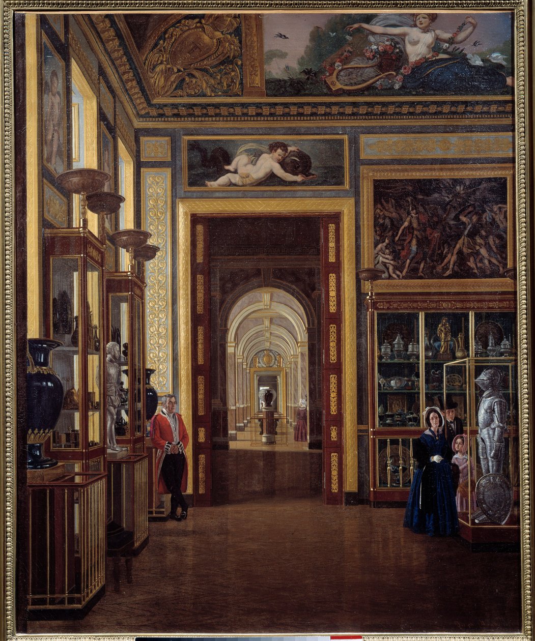 La salle des bijoux au Louvre et enfilade des salles Charles X - Joseph Auguste