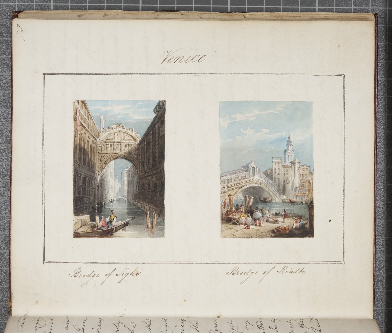 Venise, collé dans le Journal de Thomas Moody d