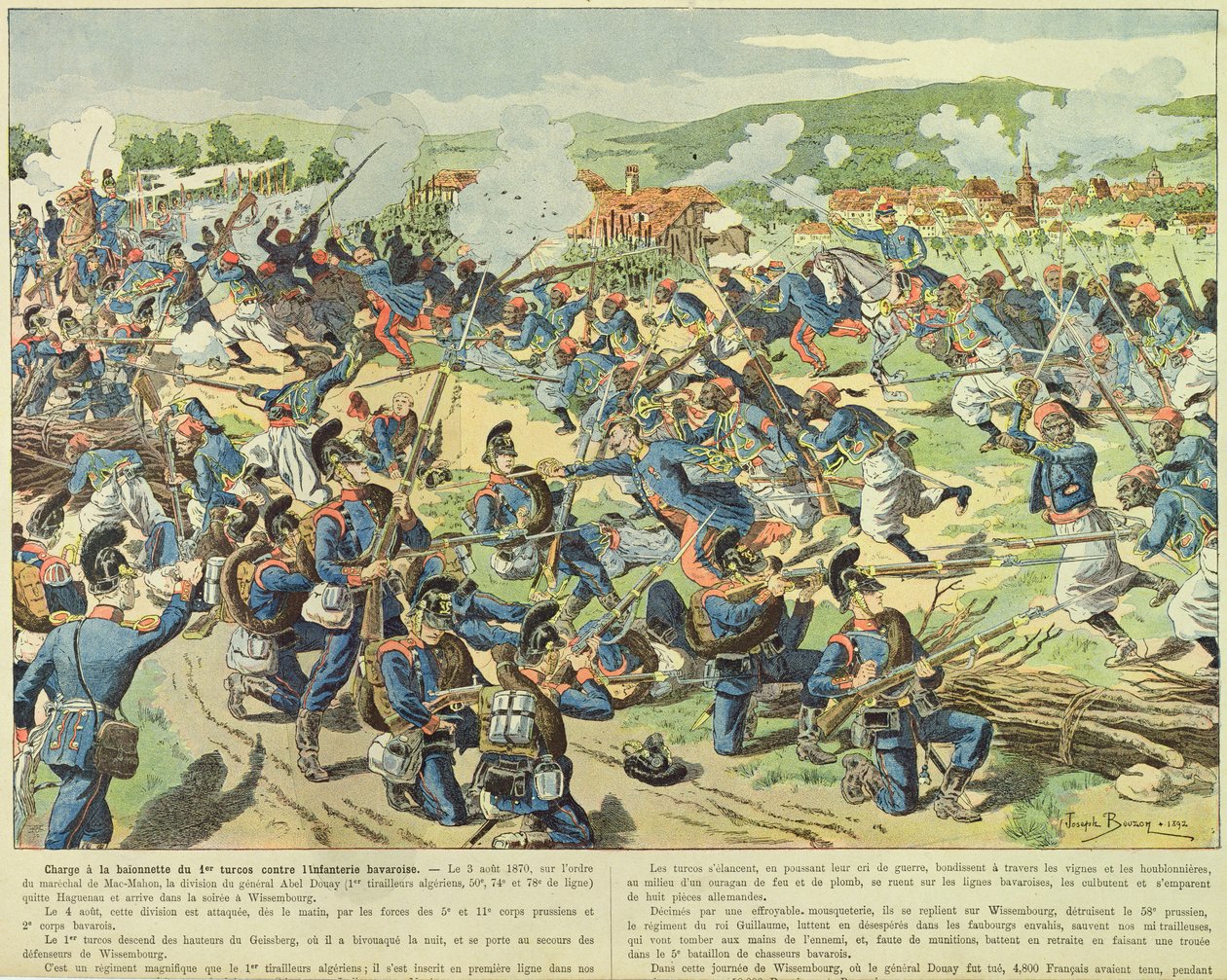 La bataille de Wissembourg, 3-4 août 1870 - Joseph Charles (after) Beuzon