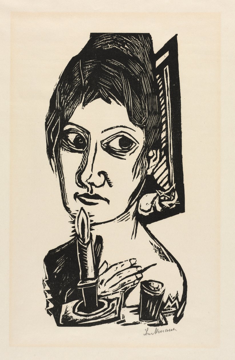Femme avec une bougie - Joseph Charles Marin