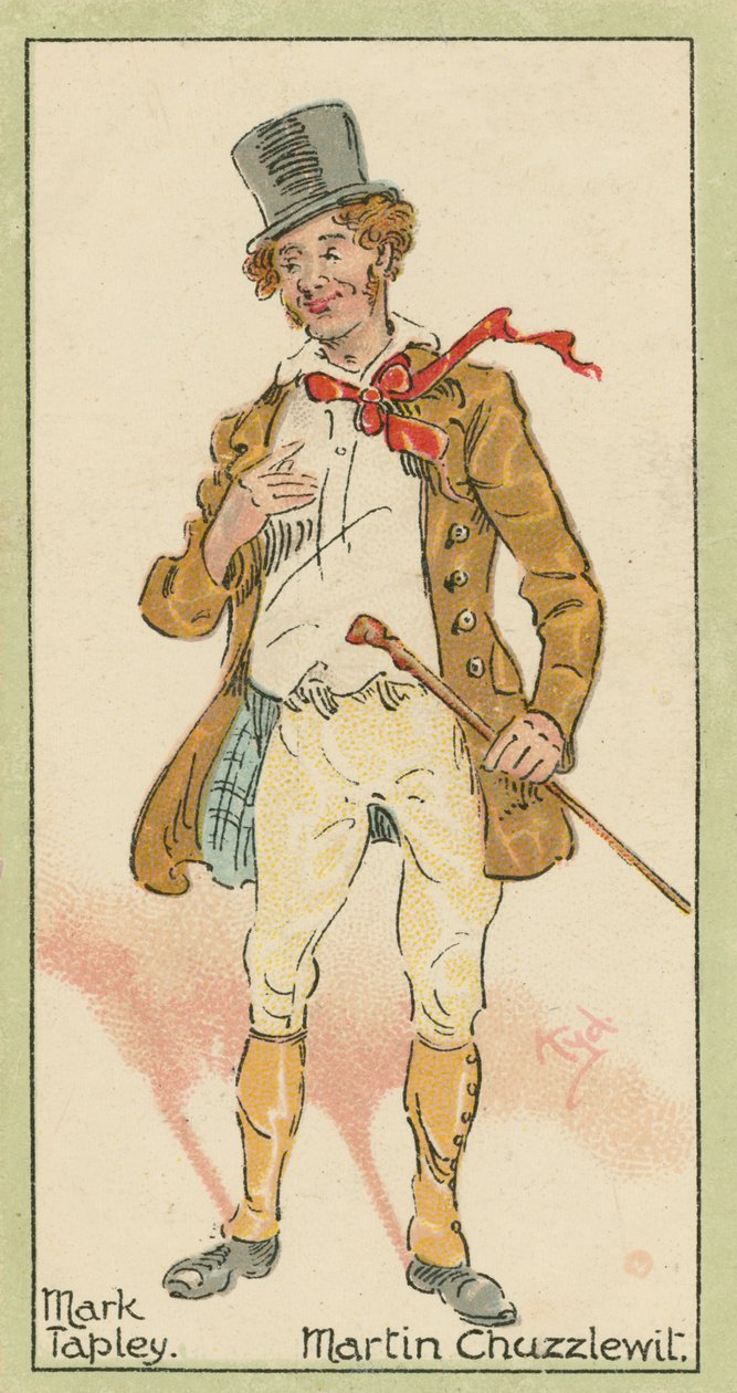 Mark Tapley, Martin Chuzzlewit (lithographie couleur) - Joseph Clayton (1856-1937) (after) Clarke