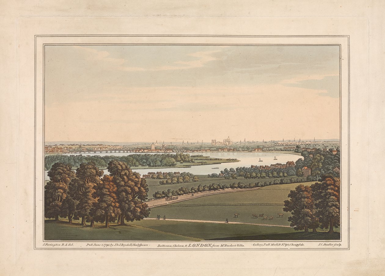 Battersea, Chelsea et Londres depuis la Villa de M. Rucker - Joseph Constantine Stadler