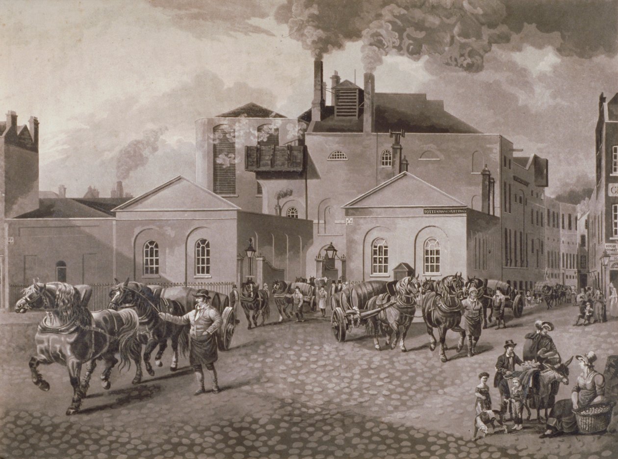 Brasserie Meux, Tottenham Court Road, Londres, vers 1830 - Joseph Constantine Stadler