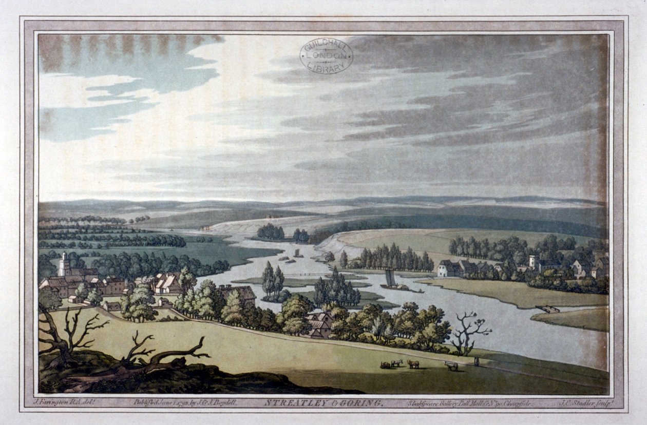 Vue de Streatley et Goring dans le Berkshire et l