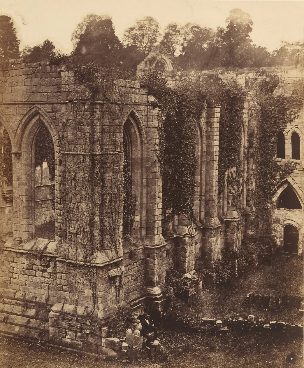 Abbaye de Fountains. Le Réfectoire et la Cuisine, années 1850 - Joseph Cundall