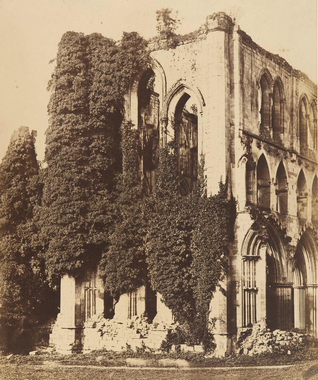 Abbaye de Rivaulx. Vue générale du sud, années 1850 - Joseph Cundall