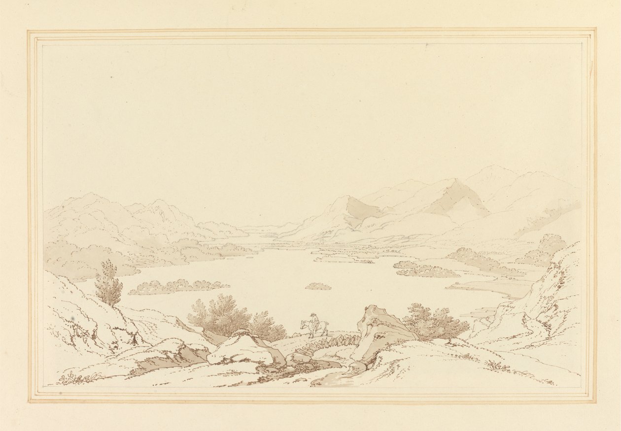 Vue générale du lac de Derwent Water - Joseph Farington