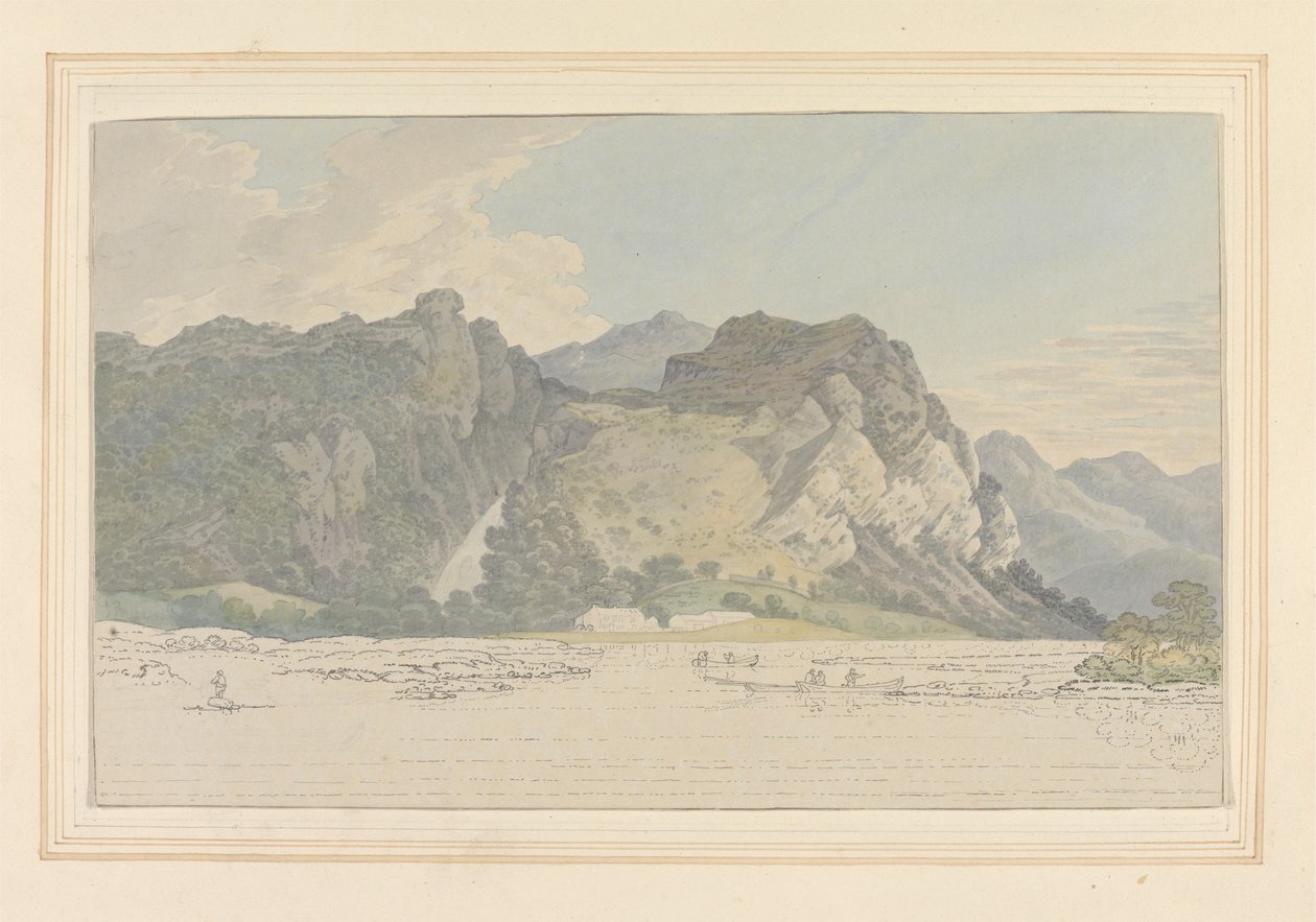 Rochers de Lodore -- chute et cottage - Joseph Farington