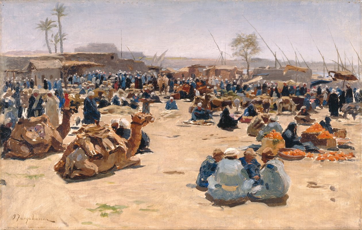 Marché sur le Nil, vers 1893 - Joseph Farquharson