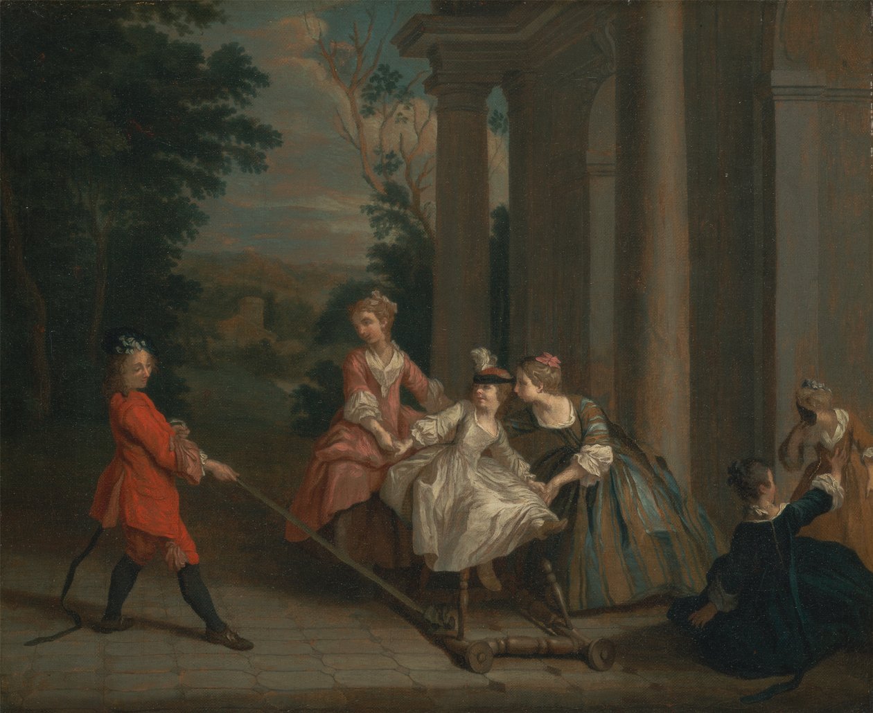Enfants jouant avec un cheval à bascule - Joseph Francis Nollekens