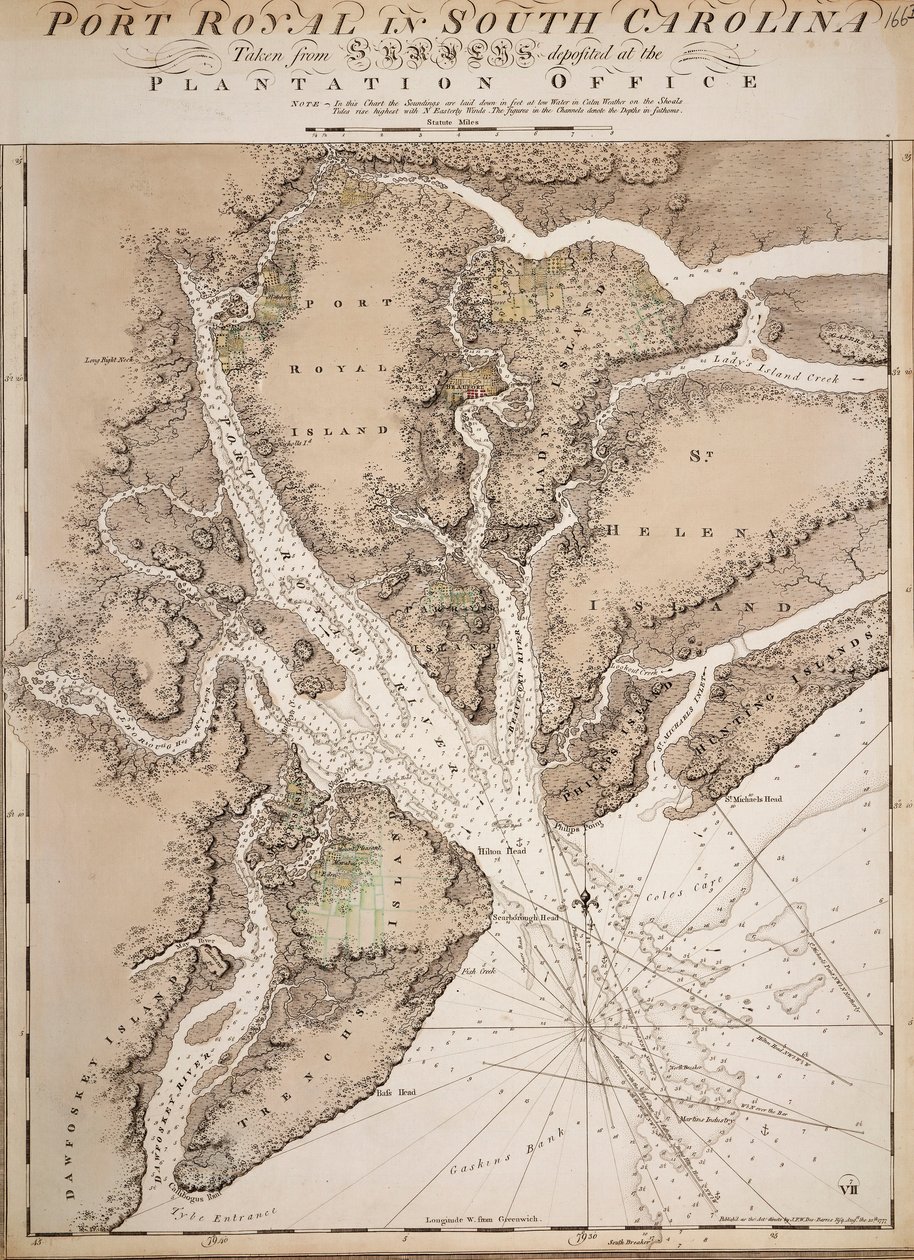 Carte de Port Royal en Caroline du Sud, États-Unis d